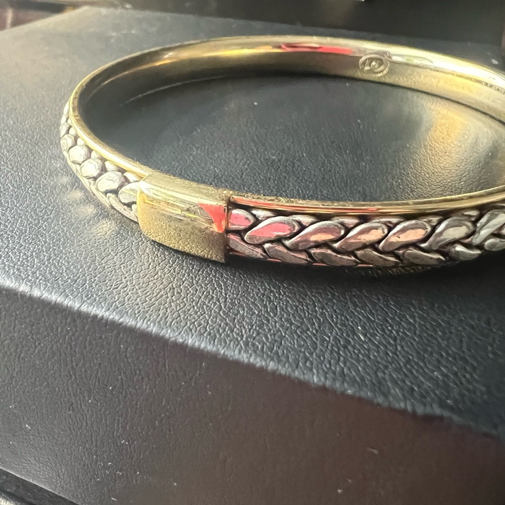 Liz Claiborne Vintage Bracelet–Braided Gold-Plated & Silver, Signed LC